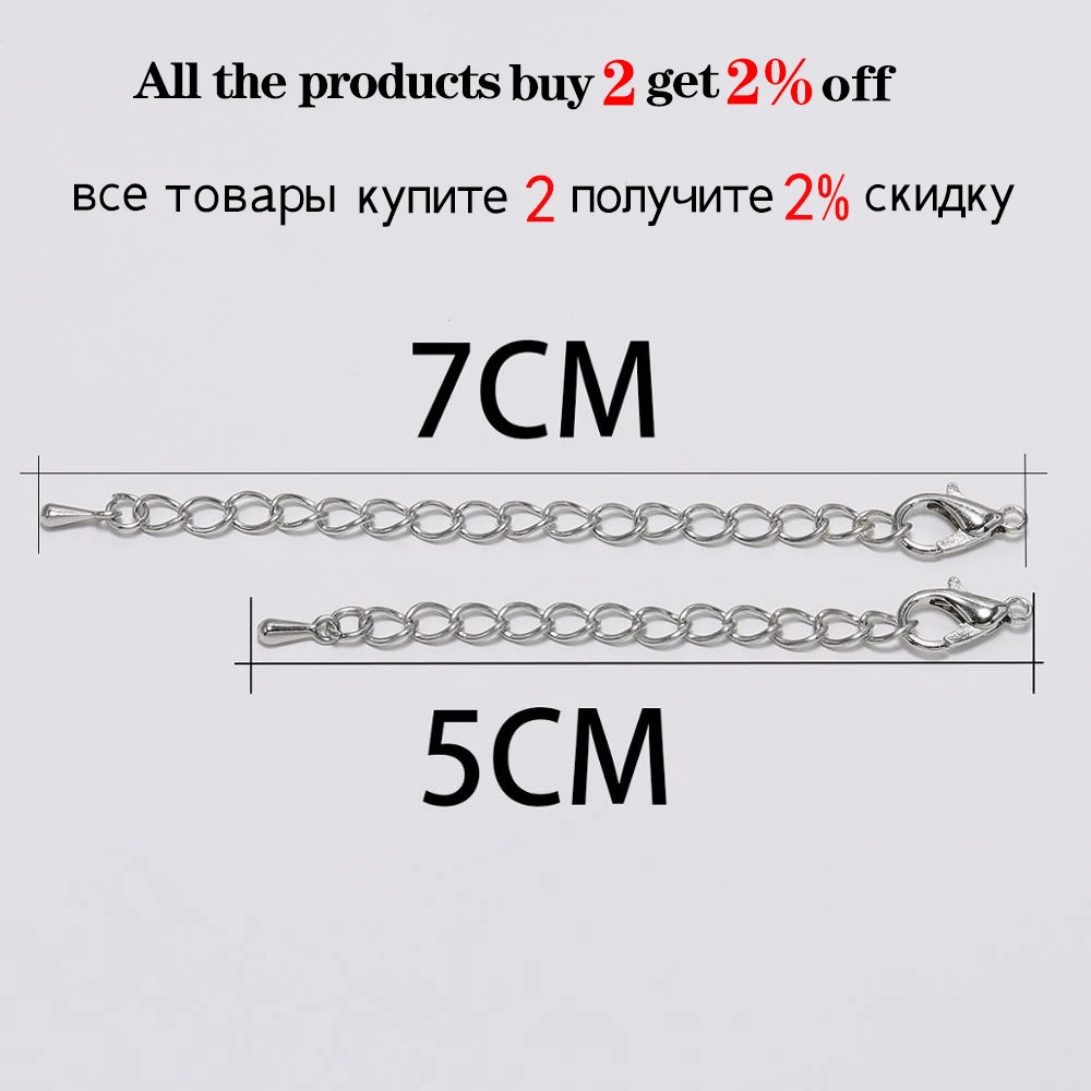 10 sztuk/partia 50 70mm Tone rozszerzony rozszerzenie ogon łańcuch Lobster klamrami złącze dla DIY bransoletka naszyjnik tworzenia biżuterii ustalenia