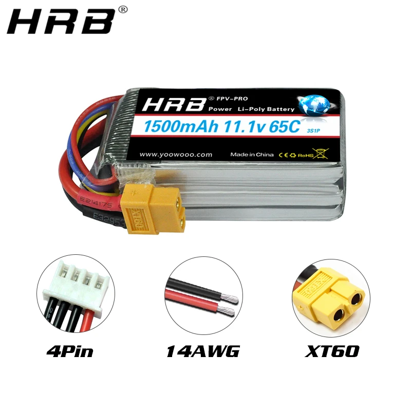 HRB 7 4 V 1500mah 11 1 литий-полимерная батарея 65C 2S 3S T XT60 Deans RC Parts 14 8 18 5 22 2 4S 5S 6S для FPV Дрон