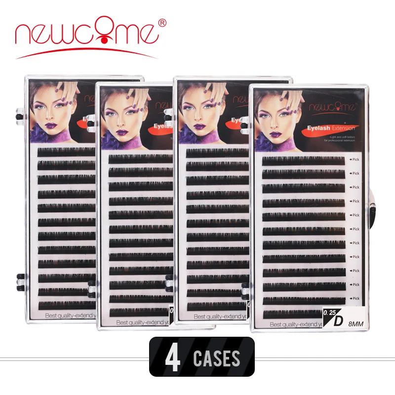

4Tray Individual Eyelash Extension Maquiagem Cilios Russian Eyelashes Faux Mink Eyelashes Silk Volume Eyelashes Extension Makeup