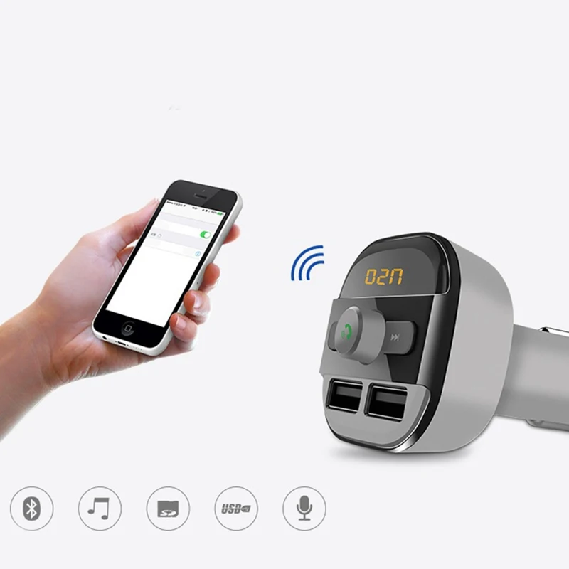 Автомобильное зарядное устройство двойной USB Автомобильное зарядное устройство Bluetooth MP3 музыкальный плеер автомобильные аксессуары