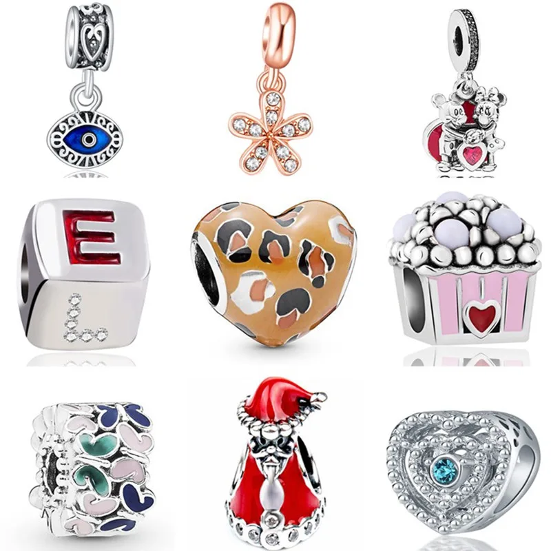 

Simple Style Enamel Fish Wings Flowers Evil Eye Pendants Beads Fit Original Pandora Charms Bracelets for Women DIY Jewelry Gifts