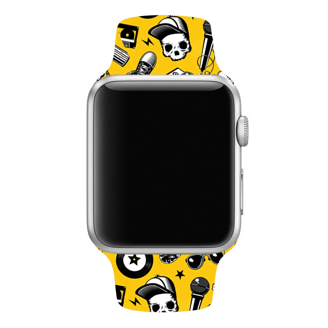 40mm 44mm Silicone Christmas Band For Apple watch 5 4 3 2 1 Bands Floral Printed Strap for iWatch Series 5 4 3 2 38mm 42mm Gifts