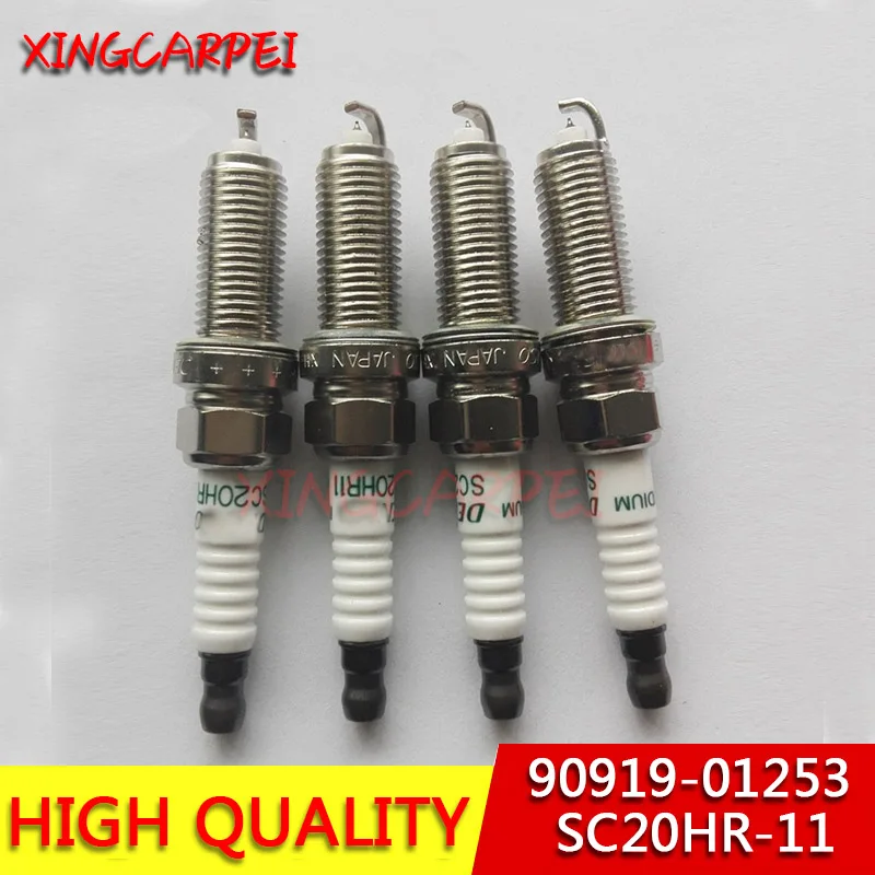 SC20HR11 90919-01253 4 шт. иридиевая Свеча зажигания для Toyota Lexus FK20HR11/SK20HR11/SK20BGR11/SK20BR11/SC16HR11/SC20HR11/SK20R11 автозапчасти - Цвет: SC20HR11 90919-01253