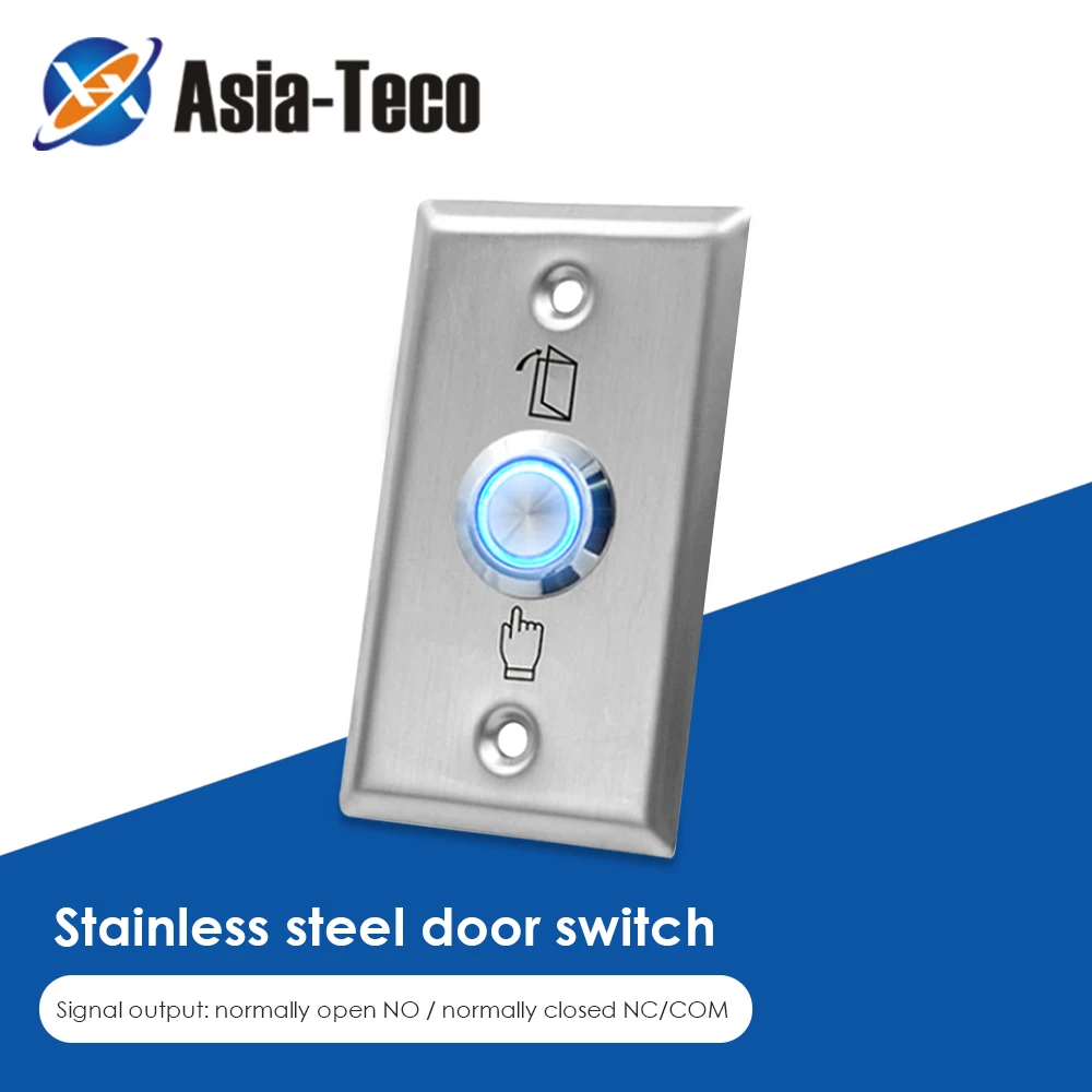 Alloy Door Switch Exit Release Push Button and Blue LED Backlight