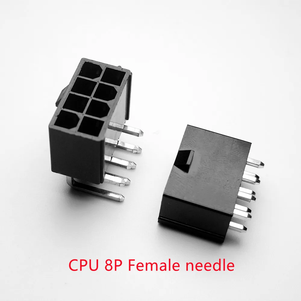 Black Female Agulha Soquete Reta ou Curvada Agulha para Computador pc Atx Cpu Conectores de Alimentação 5559 42 Milímetros 8p 8pin 30 Pcs por Lote