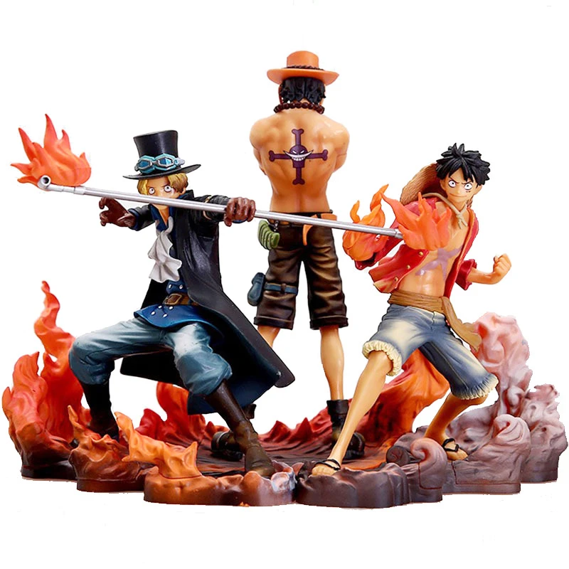 3pcs Set Anime One Piece Figure Portgas D Ace Figurine Sabo Figur Monkey D Luffy Action Figures Pvc Collection Model Toys14 17cm Action Figures Aliexpress