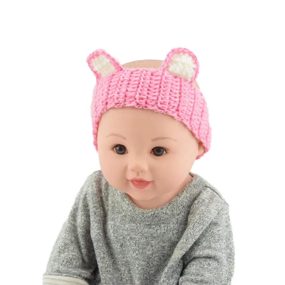 Cute Baby Headband kids rabbit ear knitted hairband woolen hair accessoriesToddler Headwear Hair Band Birthday Gift