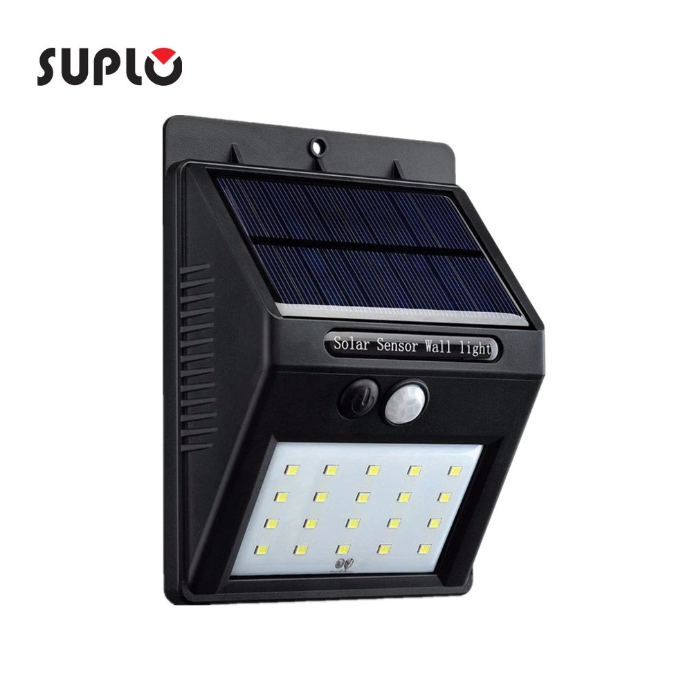 

SUPLO 20 LED Solar Light Outdoor Solar Lamp PIR Motion Sensor Waterproof Wall Light Solar Energy Sunlight for Garden Decoration