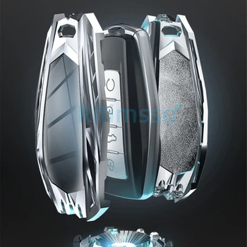 Set di supporti per coperture per portachiavi per auto in lega di zinco per Geely Coolray X6 Emgrand Global Hawk GX7 accessori remoti - Set di supporti per coperture per portachiavi per auto in lega di zinco per Geely