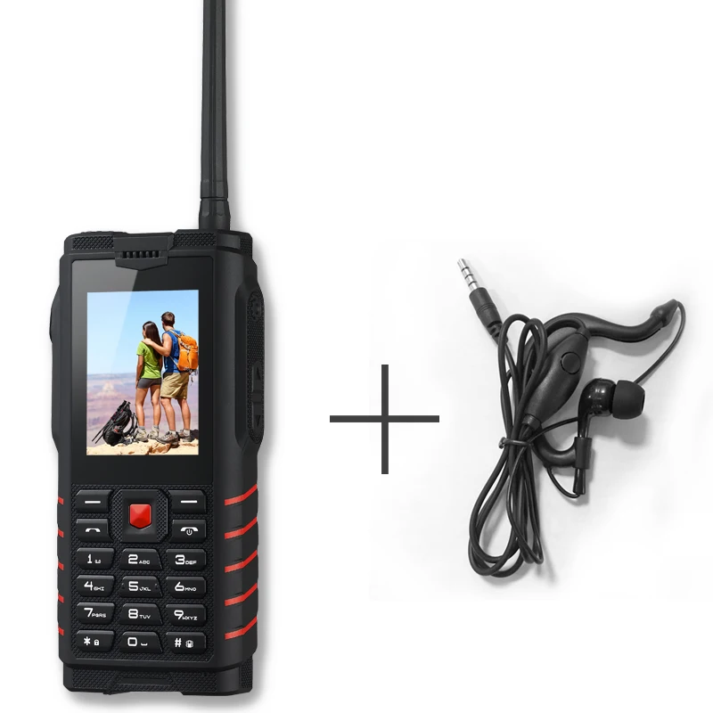 Ioutside T2 Walkie Talkie телефон 2," MP3 MP4 1.3MP задняя камера FM 4500 мАч Внешний аккумулятор фонарик IP68 водонепроницаемый прочный мобильный телефон