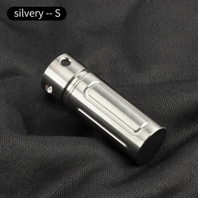S Silvery S/L Сверхлегкая титановая бутылка с уплотнением, водонепроницаемая канистра, бутылки для лекарств, для улицы, для экстренной помощи, EDC, хорошее качество, инструмент для выживания - Цвет: S Silvery