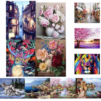 

Frameless Colorful Unique Gift Animals Flower Landscape Modern Wall Art Picture by Numbers Living Room Bedroom Home Wall Artwork