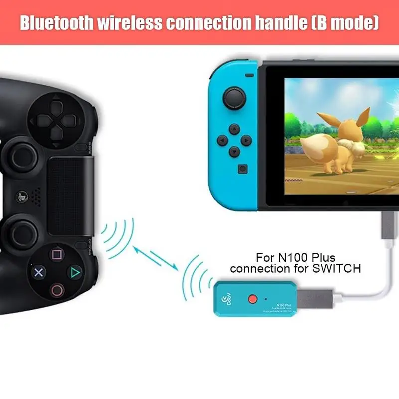 New-N100PLUS-NS-Wireless-Adapter-Wireless-Bluetooth-Game-Controller-Converter-for-Switch-PS3-PS4-Joy-Con (4)