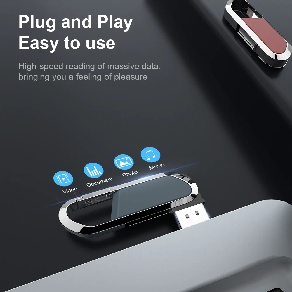 Keychain, Flash Drive para Tablet, PC, 8GB, 16GB, 32GB, 64GB, 128GB