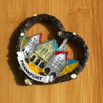 

Germany Resin Fridge Magnet Travel Tourism Creative Magnets Frankfurt 3D Refrigerator Magnets Sticker Travel Souvenir Decoration