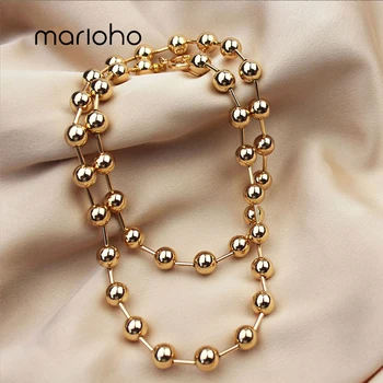 

Marioho Low-key Design Sense Golden Beanie Design Sense Niche Fashion Sweater Chain Female Autumn And Winter New Style 748