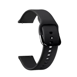Sleek 20mm Silicone Sport Watchband - Universal Fit Bracelet Strap for 20mm (Black)