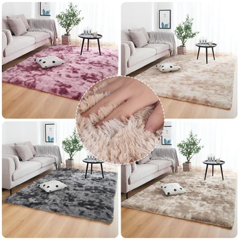 

Anti-slip Floor Mats Grey Carpet Tie Dyeing Plush Soft Carpets Bedroom Water Absorption Carpet Rugs For Living Room Bedroom