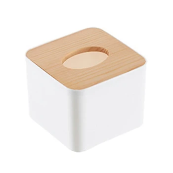 

Square Tissue Box Tissue Box with Wooden Lid Household Removable Mini Wooden Tissue Box