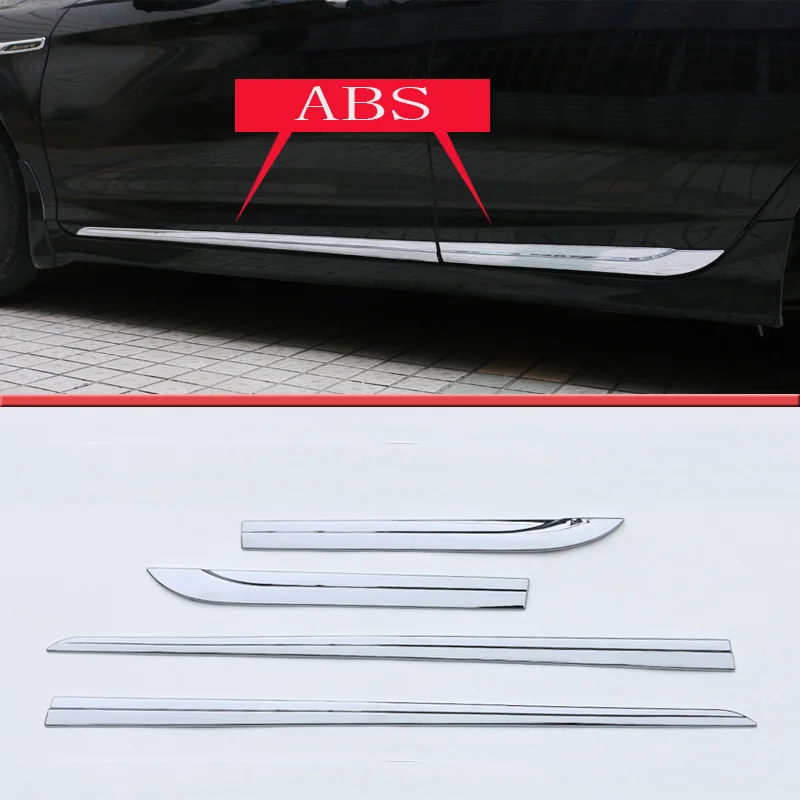Автомобильный Стайлинг Обложка детектор ABS Хромированная Боковая дверь обшивка кузова палочки, рейки литья 4 шт. для Honda Accord