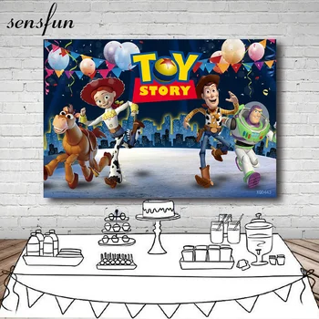 

Sensfun Toy Story Backdrop For Kids Balloon Ribbon Cartoon Birthday Party Decoration Customize Photo Booth Background Studio