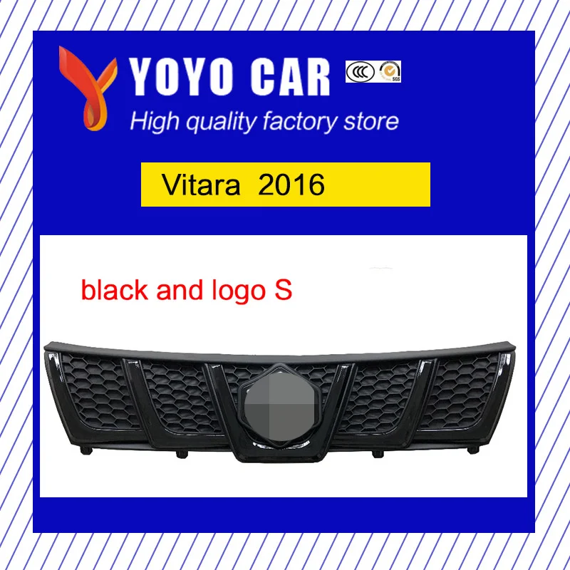 ABS abs Материал модификация Передняя решетка решетки гонки для Vitara vitara 16 - Цвет: black and logo S