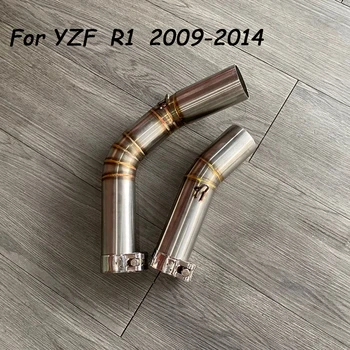 

For Yamaha R1 Motorcycle Aluminum Exhaust Modified Front Link Pipe Middle section YZF R1 2009 2011 2010 2012 2013 2014
