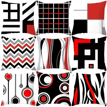 

Geometric Plaid Ripple Pattern Throw Pillow Case Cushion Cover Sofa Car Decor