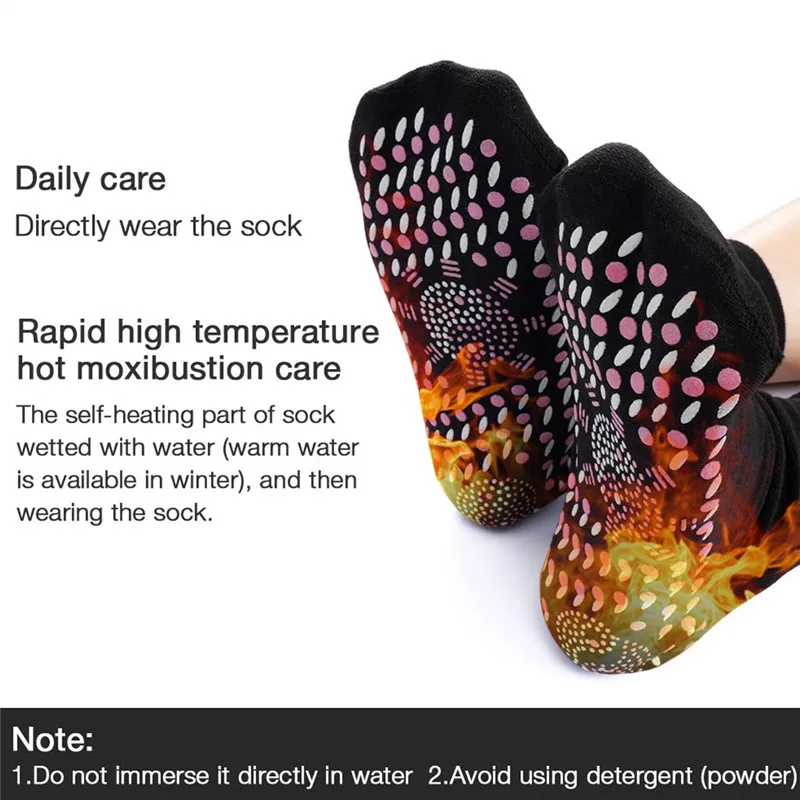 1/2/3/5/10 Pair Warm Foot Socks Breathable Massage Heating Magnetic Sock Tourmaline Therapy Magnetic Socks Sports Winter Outdoor