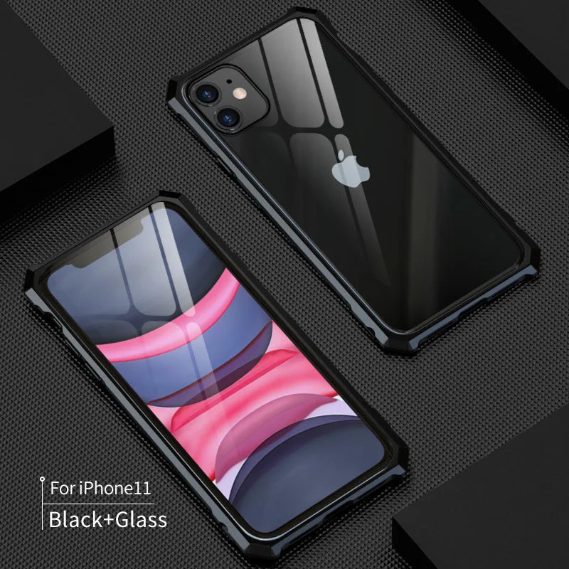 Металлический край противоударный дизайн прозрачный чехол для IPhone 11 Pro XS XR Max Coque на IPhone 11 чехол