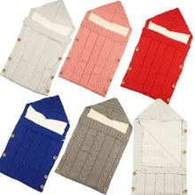 Новое Детское одеяло милый вязаный Теплый Пеленальный мешок унисекс детский спальный мешок