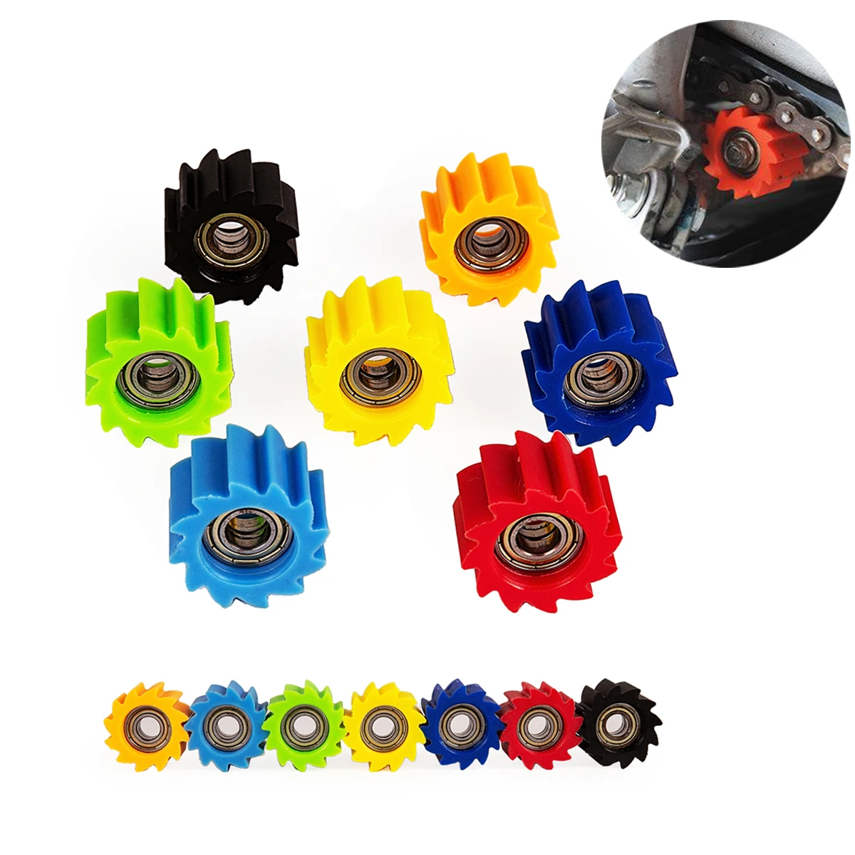 Pulley Wheel Motorbike Drive M8 Chain Roller Tensioner Chain Guide Slider For KAWASAKI KX250F KX450F KXF250 KXF450 2009-