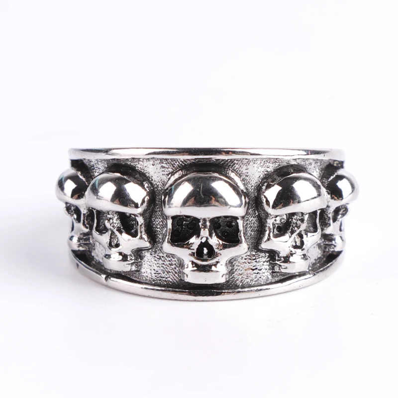 FDLK Мужская мода из нержавеющей стали череп кольцо хип-хоп панк готика ювелирные обручальные кольца Размер 6-13
