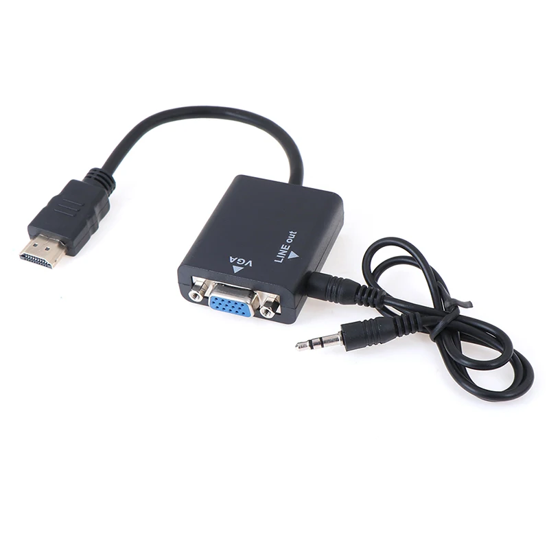 Адаптер hdmi-vga кабель конвертер HDMI VGA кабель Поддержка 1080P с аудио кабелем для HD tv xbox PS3 ноутбук ТВ коробка