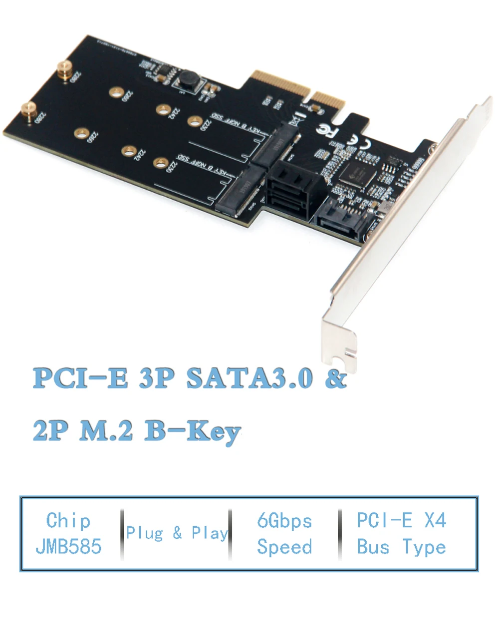 SATA Raid контроллер SATA Raid M.2 PCI Express Raid Card 2 порта SATA3.0 6 Гбит/с+ 2 порта M.2 NGFF SSD B Ключ Поддержка RAID0 RAID1 AHCI