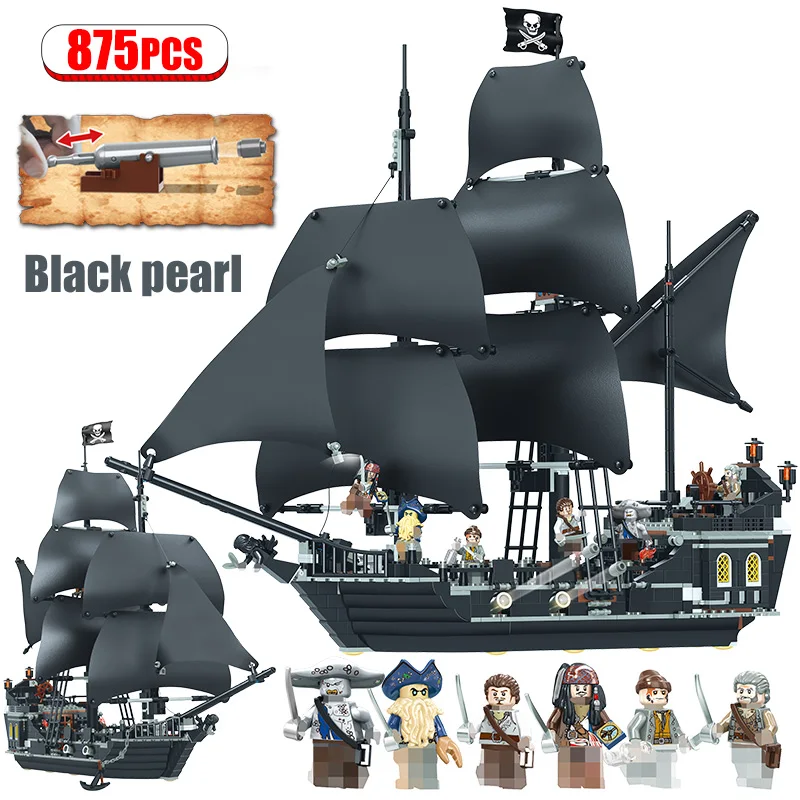Kopen 875 Pcs Pirates Of The Caribbean Bouwstenen Speelgoed Voor Legoingly De Black Pearl Schip Speelgoed Voor Meisjes Jongens Kinderen