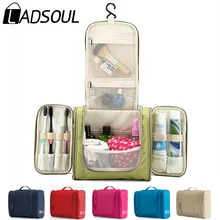 LADSOUL, водонепроницаемая нейлоновая дорожная сумка-Органайзер, унисекс, женская косметичка, висячая моющаяся косметичка, наборы туалетных принадлежностей, сумка для хранения