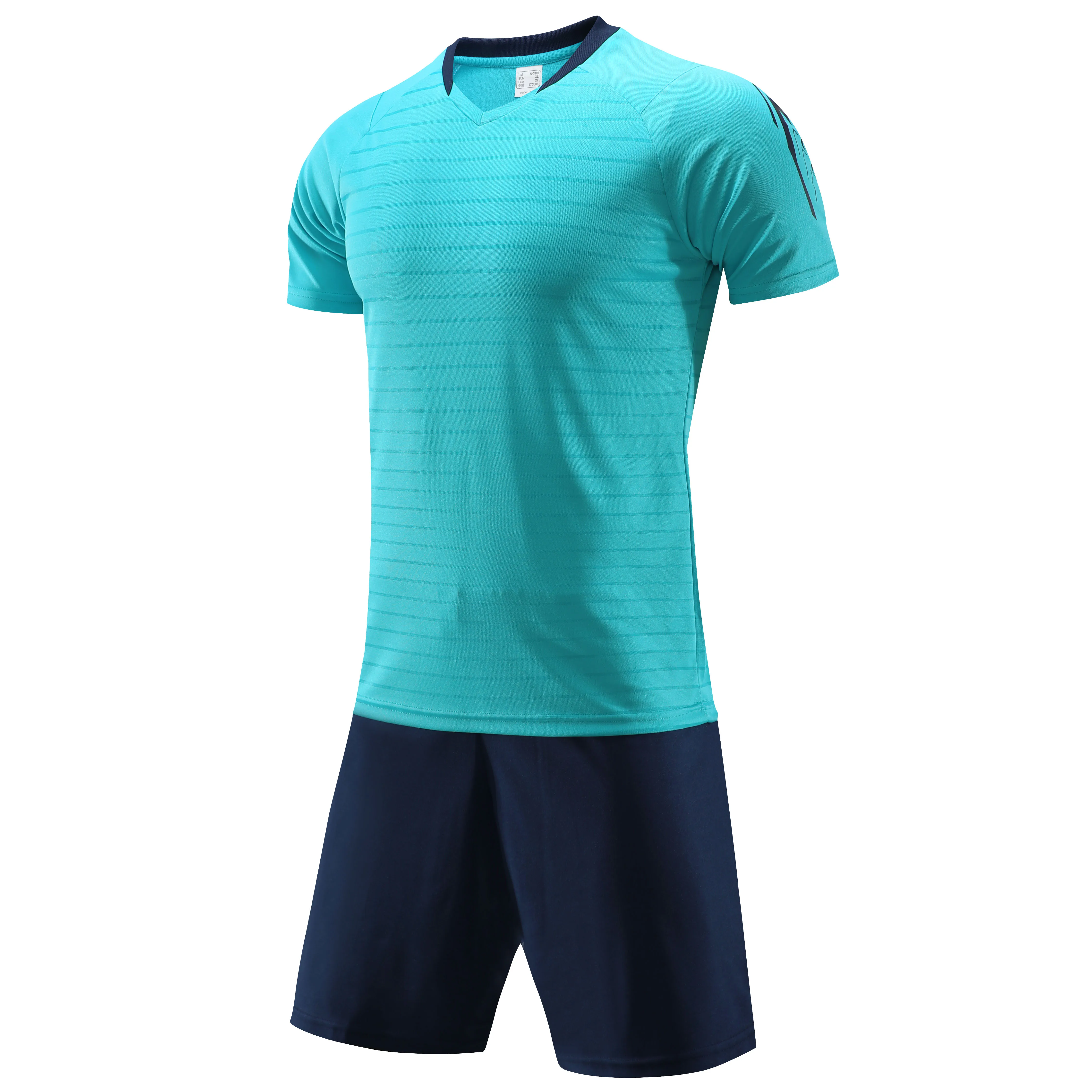 Жаккардовая ткань на заказ любительский футбол Джерси персонализировать футбольную команду комплект пустой футбольный тренировочный костюм футбол озеро синяя рубашка