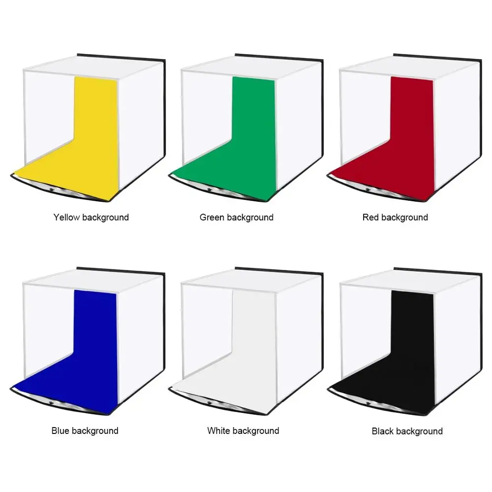  PULUZ 30cm Photo Softbox Portable Folding Studio Shooting Tent Box Kits with 6 Colors Backdrops (Re