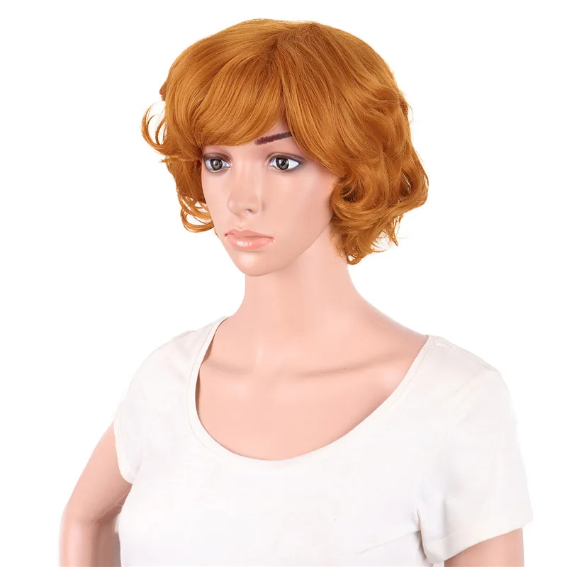 MapofBeauty 10 ''Оранжевый Белый Серый Короткие вьющиеся натуральные парики для