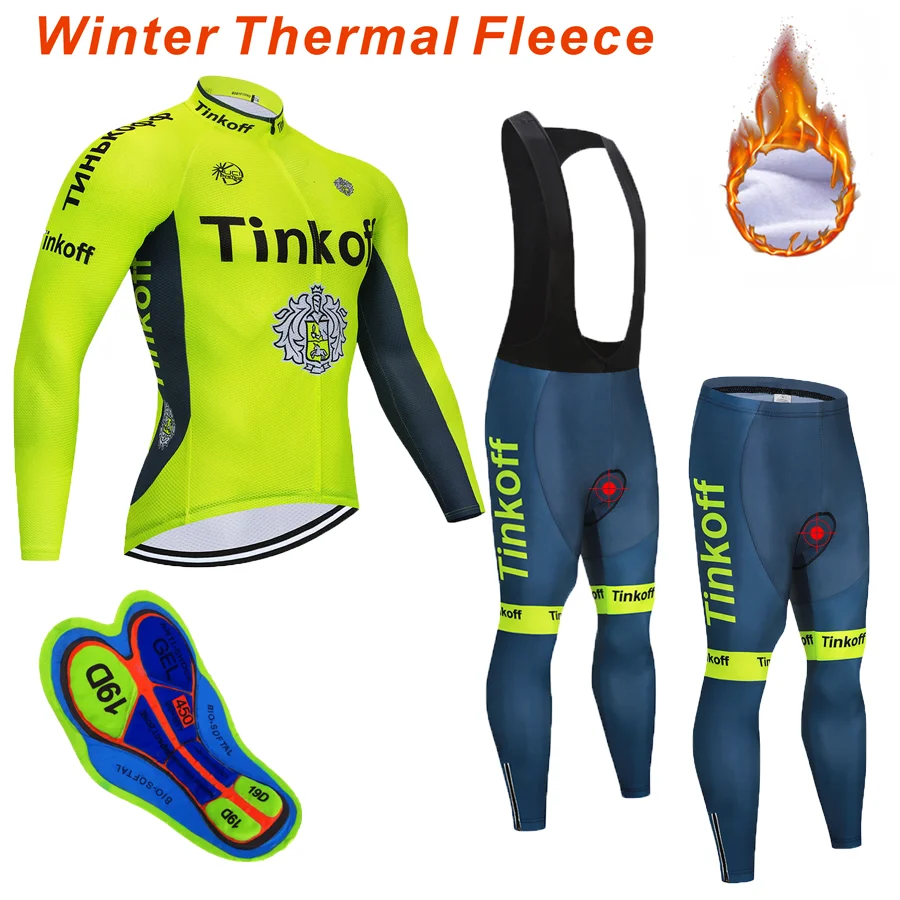Зимние длинные велосипедные Джерси наборы тепловой флис Ropa Roupa De Ciclismo Invierno MTB велосипедная одежда гоночный велосипед одежда 19D Pad