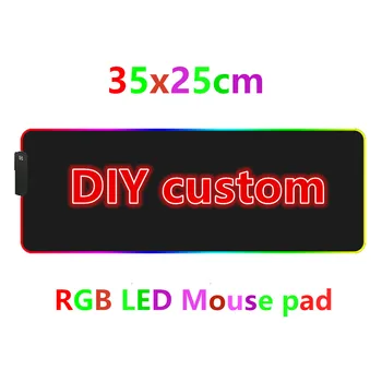 

FFFAS 35x25cm DIY Custom RGB Large Game Mouse Pad LED Desktop Computer Speed Keyboard Pad Anti-skid Lock Thickening