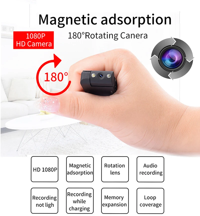 1080P mini Camera spy 180°Degree Lens Night Vision Recording Pen Portable Mini Hidden Cam Secret Ecurity Camera CCTV Hidden Card