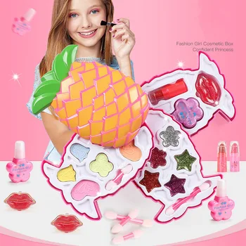 

Fashion Girl Princess Play House Toy Children Makeup Three Layers Pineapple Cosmetic Set Environmentally Safe Nontoxic Doux Bebe