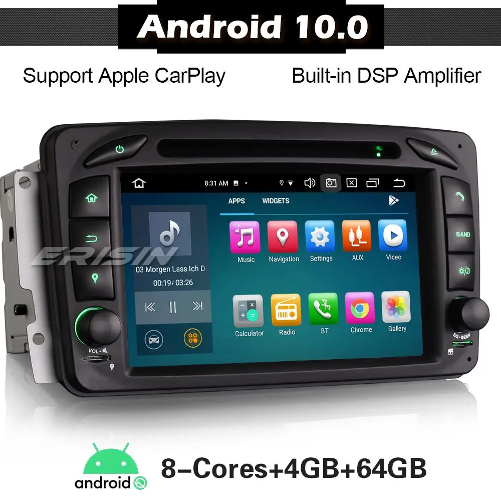 ERISIN 8163 Android 10 0 7 &quot8-ядерный DAB + DSP Wifi 4G BT SWC OBD CarPlay автомобильный стерео для Mercedes C/CLK/G
