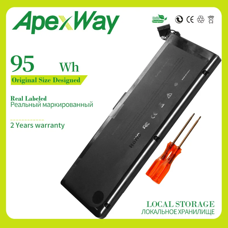 Apexway 95Wh Аккумулятор для ноутбука apple A1309 A1297 MacBook Pro 17 &quotMC665ZP/A MC226CH/A MC725J/A MC226 */A +
