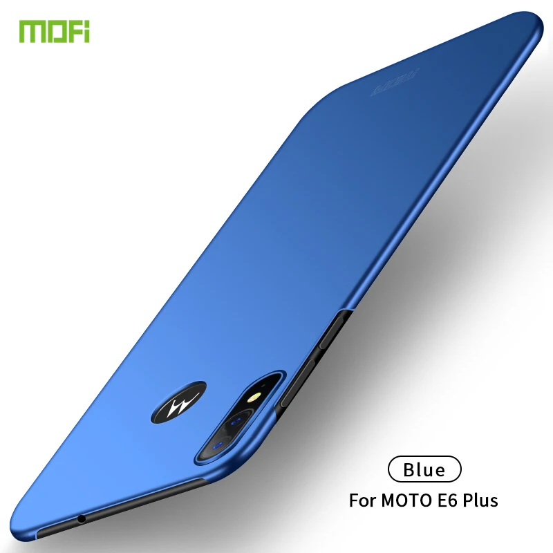 Для Motorola Moto E6 Plus чехол MOFI жесткий чехол из поликарбоната для Motorola Moto E6 Plus высококачественный чехол для телефона - Цвет: Синий