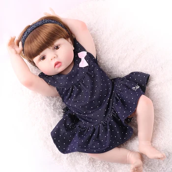 

NPK DOLL bebe reborn full silicone reborn baby girl doll toys for children gift 22inch 55cm