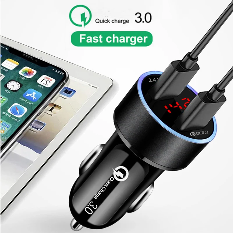 usb c 20w 18W Fast Mobile Phone Car Charger Quick Charge 3.0 For Xiaomi 11 10S 9 SE Redmi Note 10 9T 9S 8T 9 8 Pro Max Type-c USB Cable quick charge 2.0