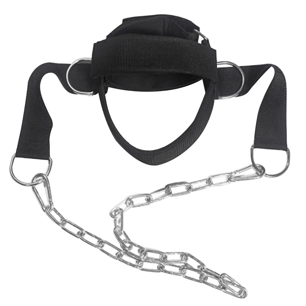 Fitness Strength Head Harness Neck Muscles Builder Chain Resilient D Shackle Equipment Belt Exercise Weight Lifting Adjustable